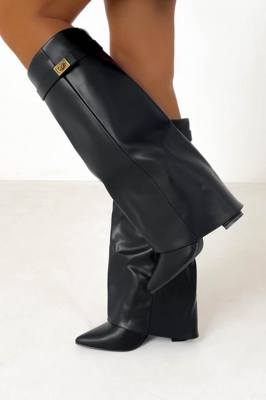 Botte Guêtre Simili Femme Noir 