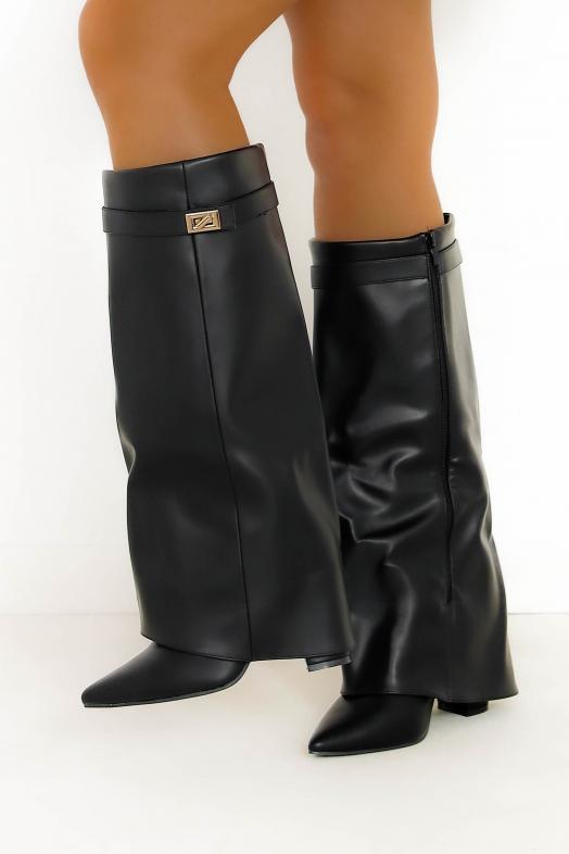 Botte Guêtre Simili Femme Noir 