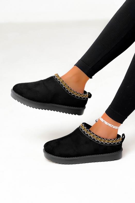 Chaussons Boot's Surpiqures Femme Noir
