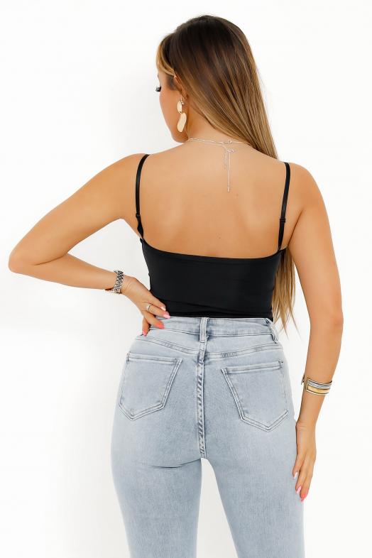 Top Push-Up Femme Noir 