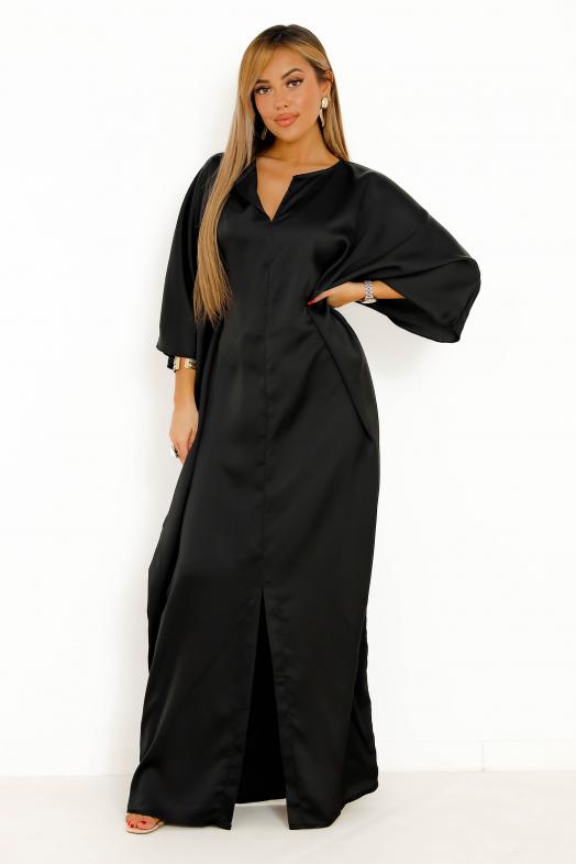 Robe Manches Évasées Femme Noir 