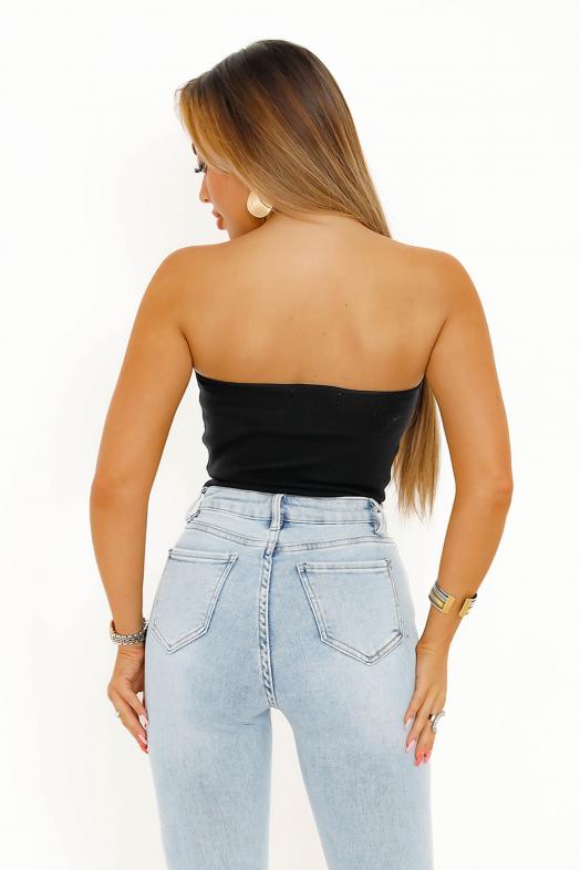 Top Bustier Femme Noir