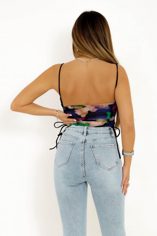 Body Côtés Laçage Femme Noir 