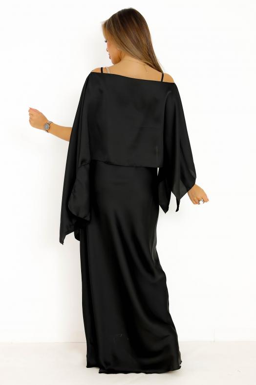 Ensemble Robe + Cape Destructurée Noir 