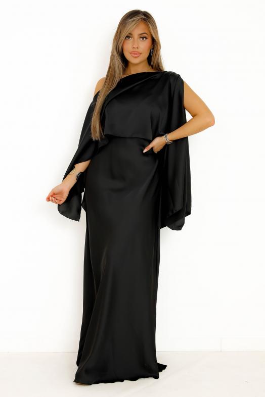 Ensemble Robe + Cape Destructurée Noir 