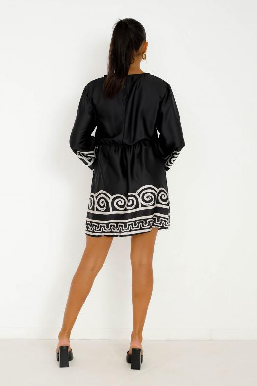 Robe Manches longues imprimé Noir 