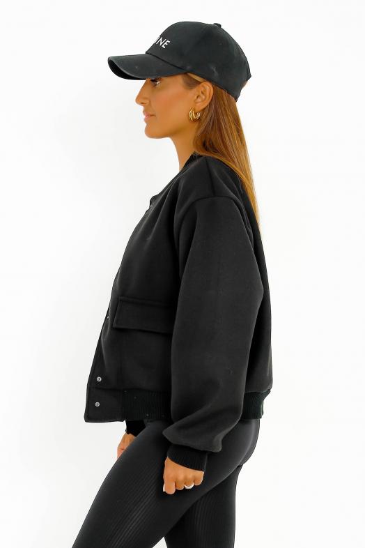 Bombers BoutonnÃ© + Poches Noir 