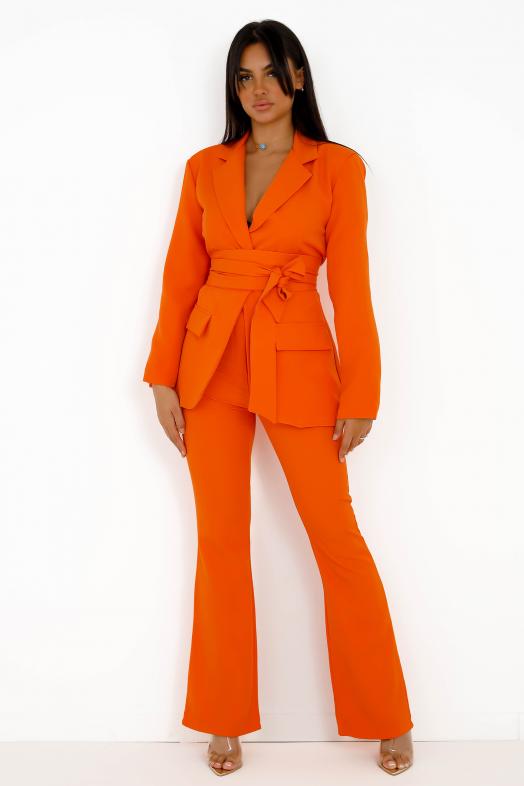 Ensemble Femme Blazer + Pantalon Orange 