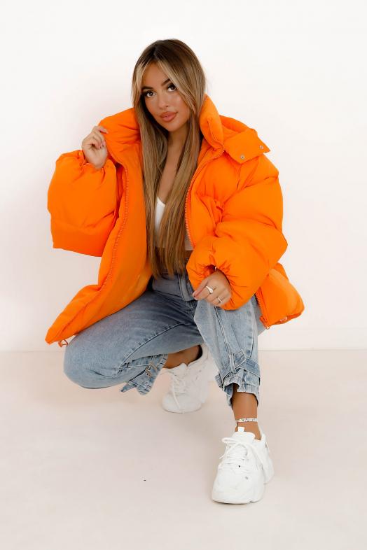 Doudoune Oversize Colorée Femme Orange 