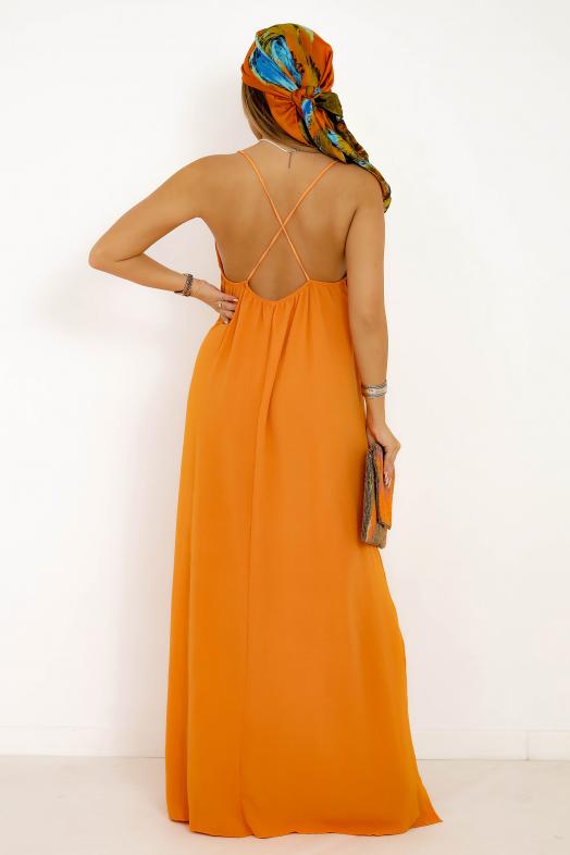 Robe Femme Longue Oversize Femme Orange