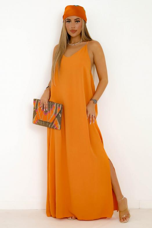 Robe Femme Longue Oversize Femme Orange