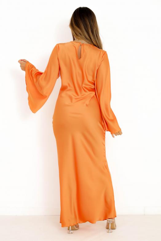 Robe Longue manches Évasées Orange / Réf : 10323-21