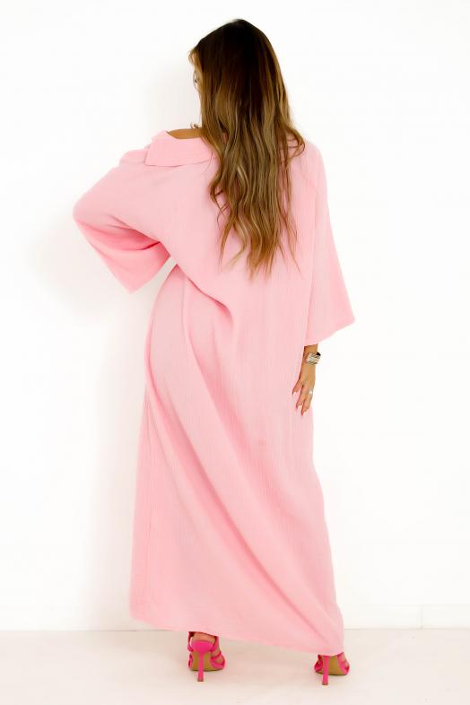 Robe Gaze de Coton Pol Polo Femme Rose