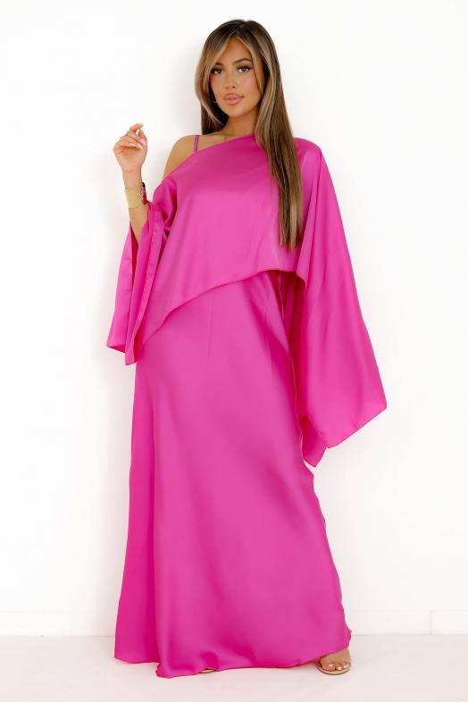 Ensemble Robe + Cape Destructurée Rose