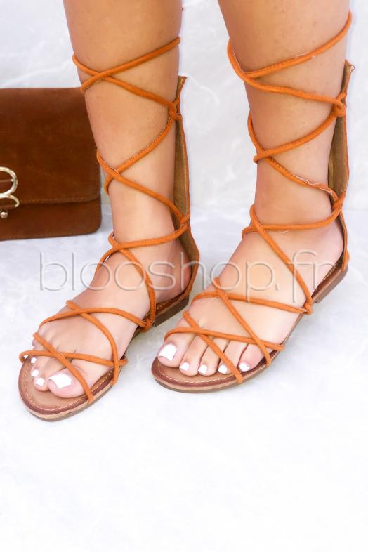 Sandales Femme Spartiates Camel