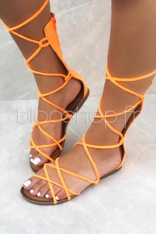 Sandales Femme Spartiates Orange