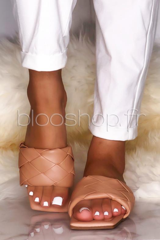 Sandales Femme Tressées Camel