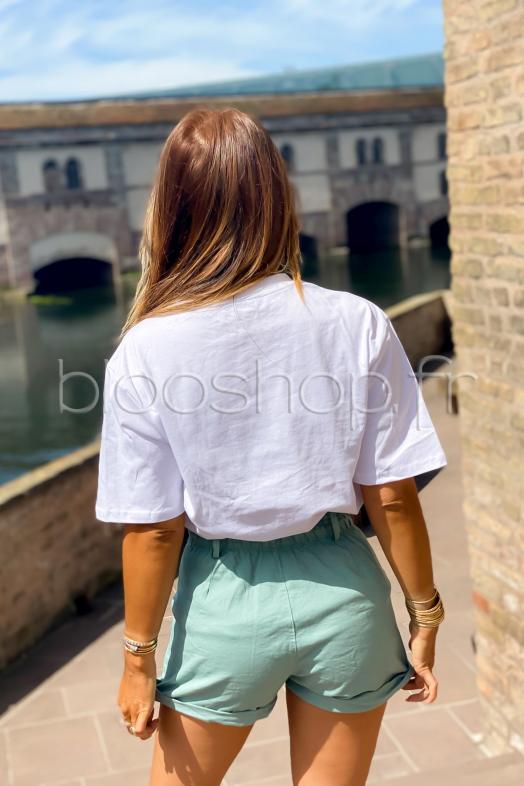 T-Shirt Femme Dessin "MM" Blanc / Réf : 6180