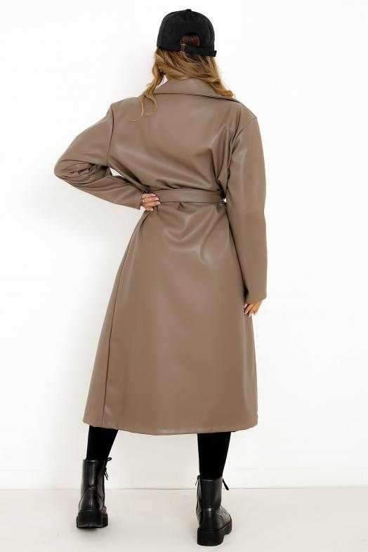 Trench Simili Femme Taupe