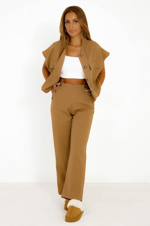 Ensemble Veste Cargo + Pantalon Taupe 