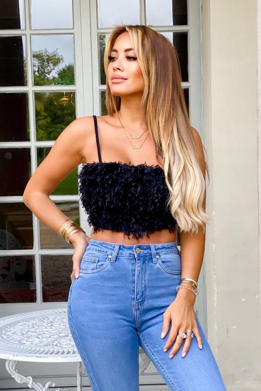 Top Femme Plume Noir / Réf : 6714