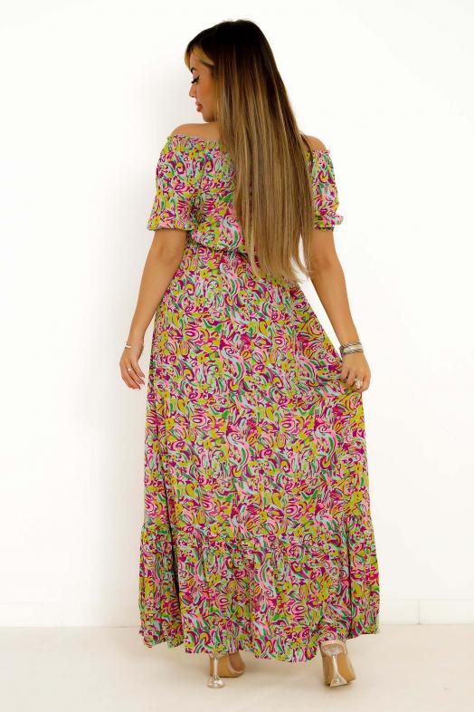 Robe Maxi Elastique Femme Vert