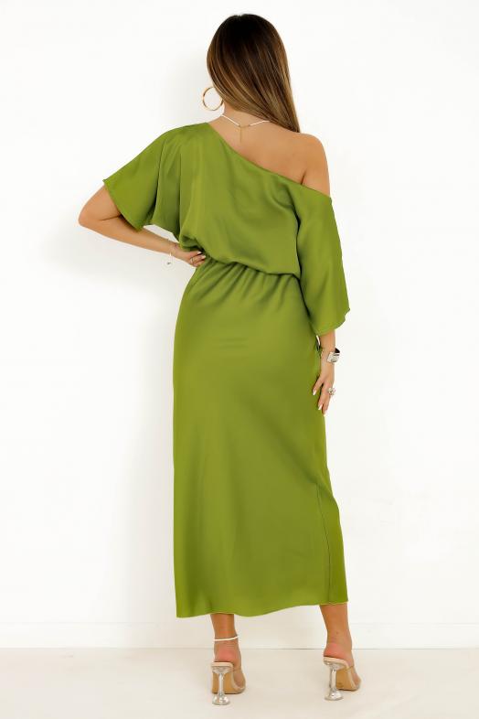Robe Col Tombant Femme Vert