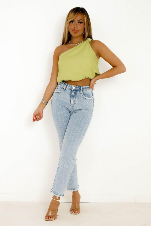 Top Une Manche Femme Vert