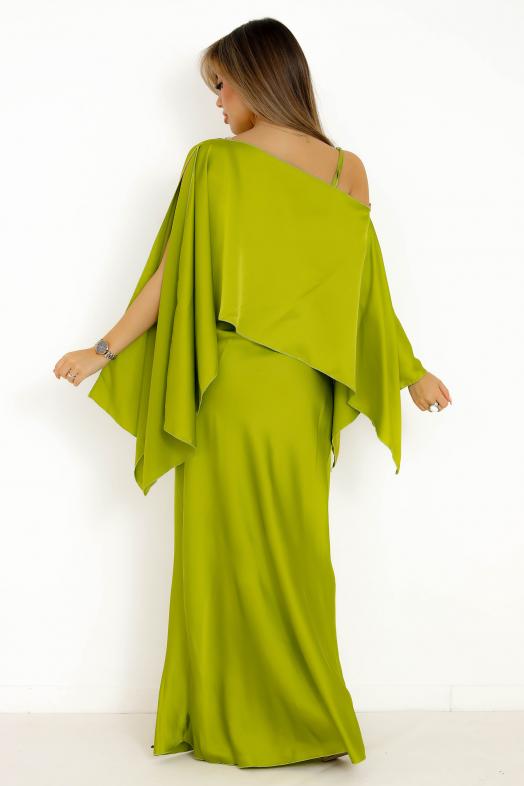 Ensemble Robe + Cape Déstructurée Vert Olive