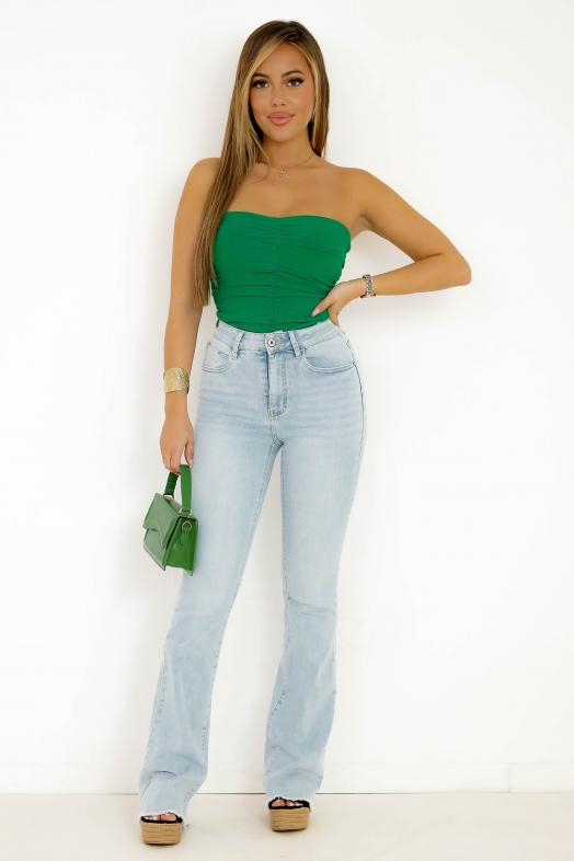 Body Bustier Froncé Vert