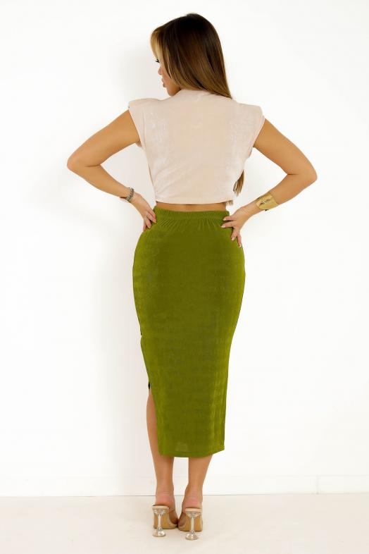 Robe Épaulettes Bicolore Vert 