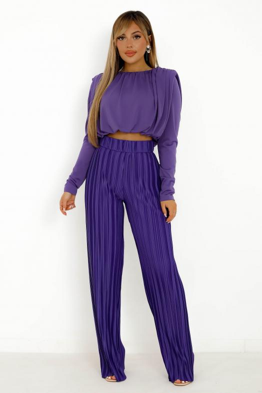 Ensemble Top + Pantalon violet